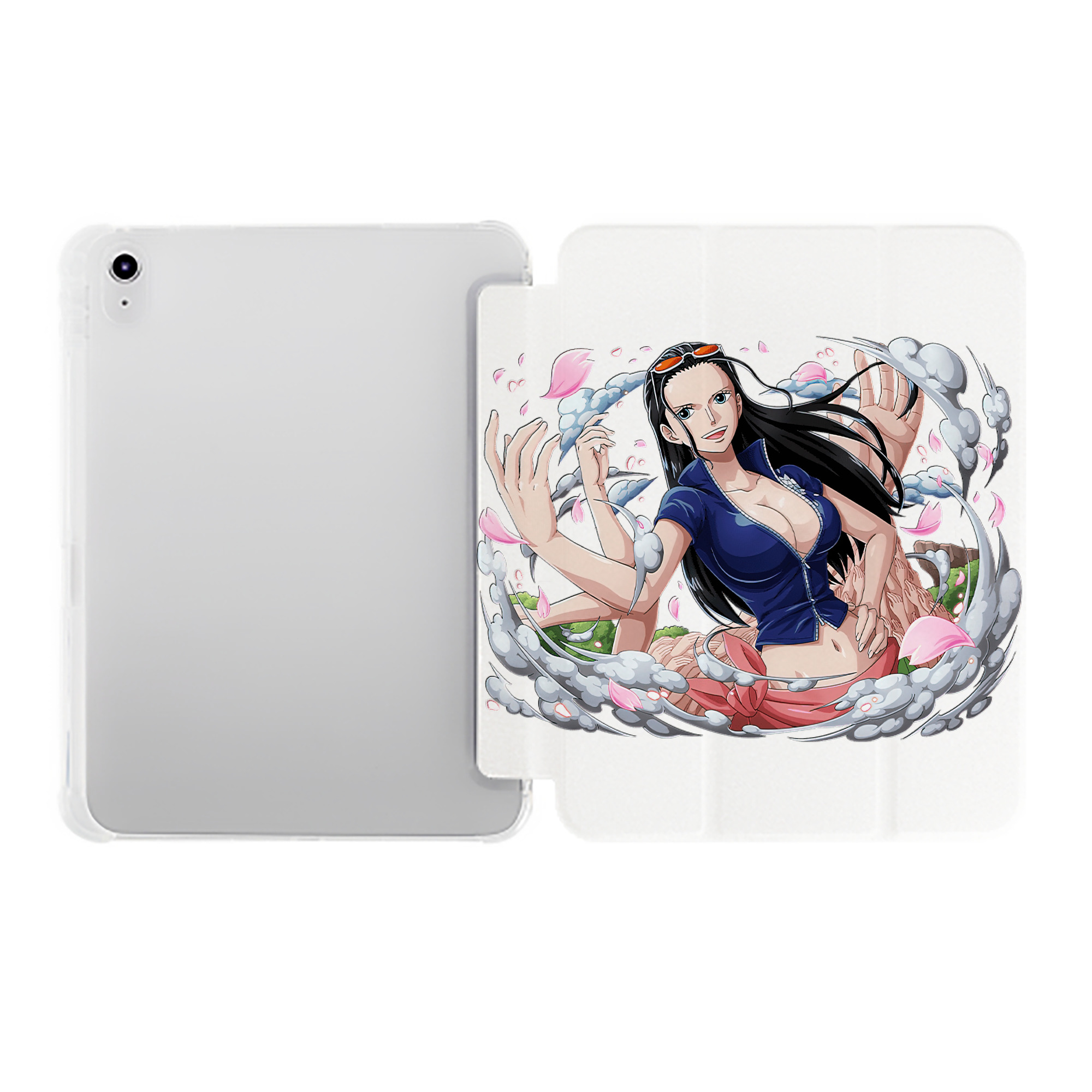 （画像用） ワンピース ニコ・ロビン ONE PIECE Nico Robin IPad ケース ペン収納付き 三つ折りスタンド PUレザー×シリコン 対応機種9.5/10.5/10.9インチ
